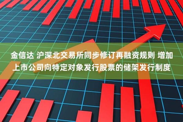 金信达 沪深北交易所同步修订再融资规则 增加上市公司向特定对象发行股票的储架发行制度